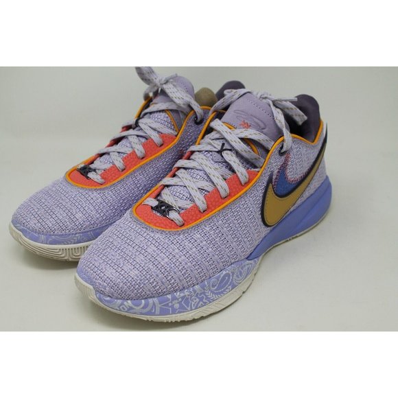 Nike LeBron XX 20 Violet Frost Metallic Gold DJ5423-500 Men's RARE Size 18 NEW - Picture 2 of 11